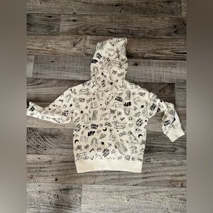 Kids' Cream Graphic Hoodie and Sweatpants